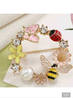 🆕️🌸🦋🐝 MOTHER NATURE INSPIRED BROOCH PIN🐝🦋🌸